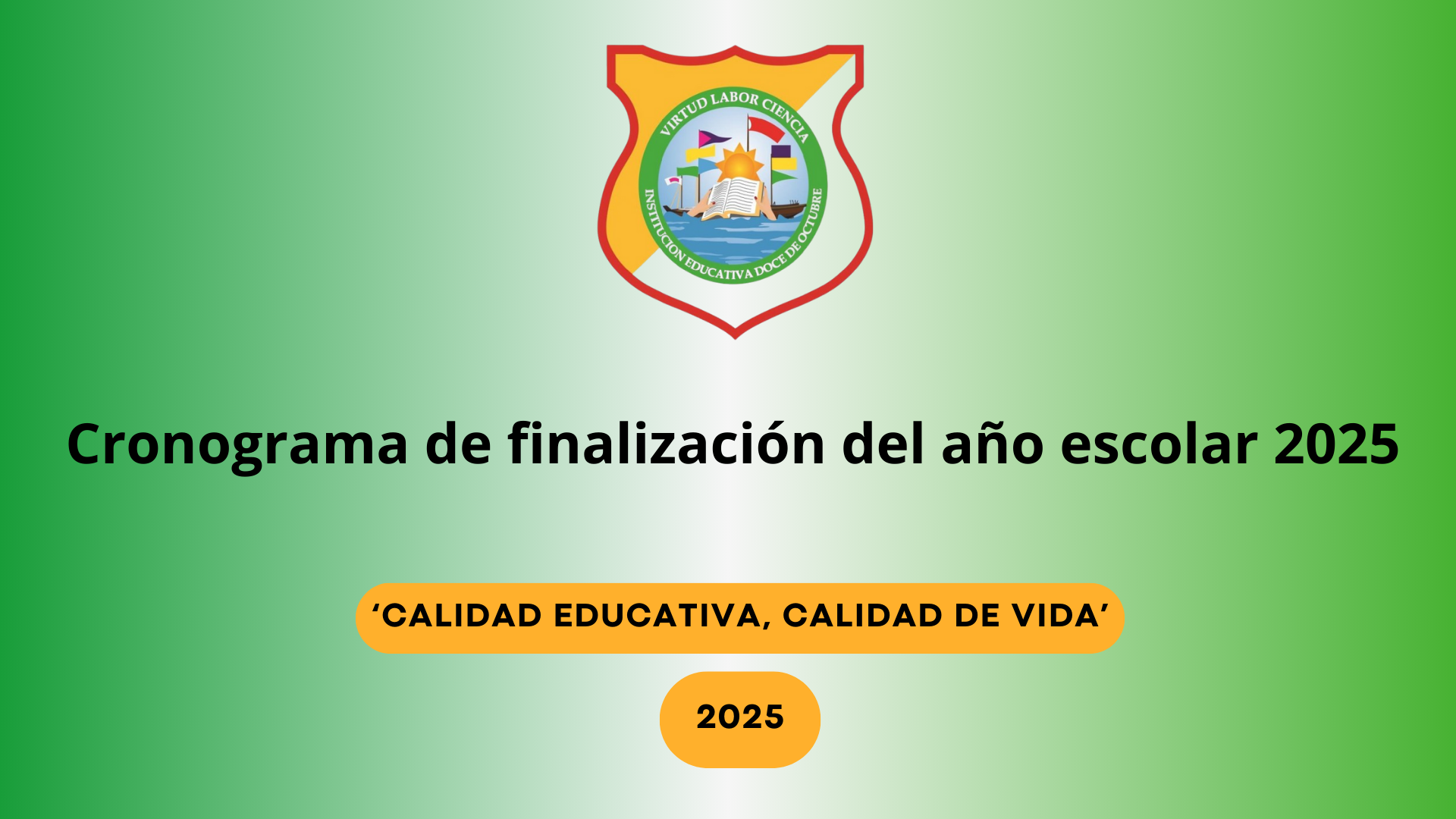 Se presenta el cronograma para la conclusión del año escolar, con el fin de organizar el tiempo y facilitar la participación en las actividades, logrando así cumplir con los objetivos institucionales.